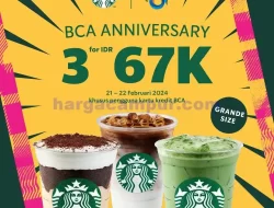Promo Starbucks HUT BCA ke 67 beli 3 Minuman Hanya 67Ribu