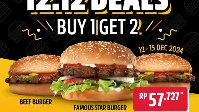 Promo Carls Jr Spesial 12.12 Beli 1 Dapat 2 Hanya 57Ribu