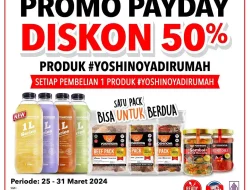 Promo Yoshinoya Payday Diskon 50% Periode 25-31 Maret 2024