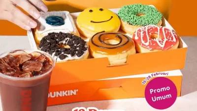 Harga Promo Dunkin Donuts 12 Donat + 1 Minuman Hanya 100Ribu