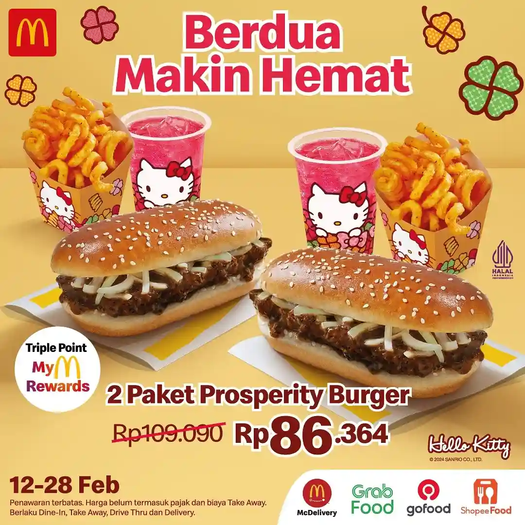 Promo McDonalds 2 Paket Prosperity Burger Hanya 86Ribu