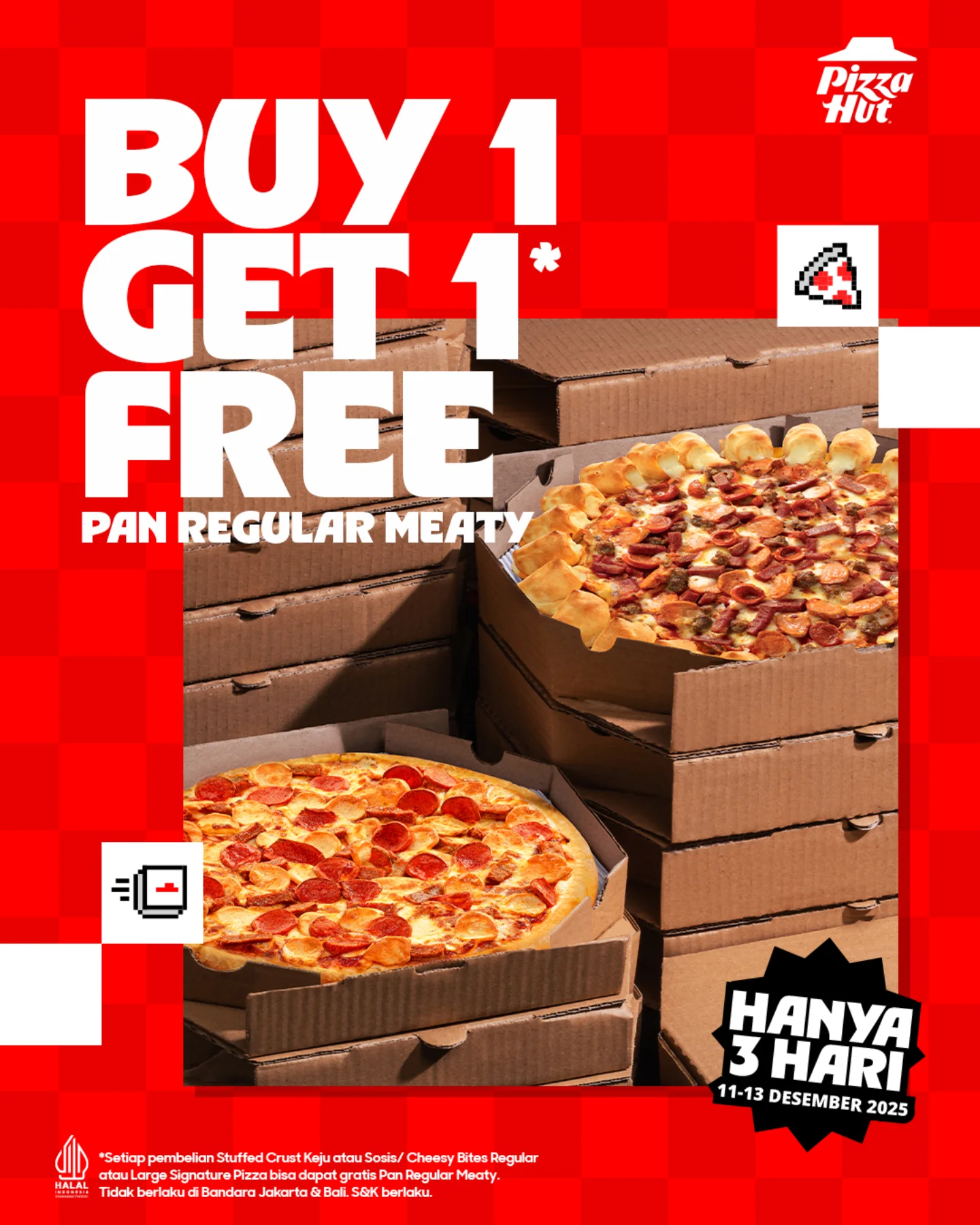 Promo Pizza Hut Spesial 12.12 Beli 1 Gratis 1 Pan Regular Meaty 1 Promo Pizza Hut Spesial 12.12 Beli 1 Gratis 1 Pan Regular Meaty