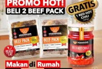 Promo Yoshinoya Beli 2 Beef Pack Gratis Red Hot Chili