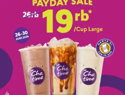 Promo Chatime Payday Large Cup Hanya 19Ribu 26-30 Juni 2024