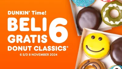 Promo Dunkin Donuts Beli 6 Gratis 6 Donut Classics