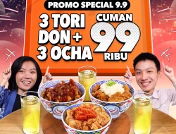 Promo Yoshinoya 9.9 Paket 3 Tori Don + 3 Ocha Hanya 99Ribu