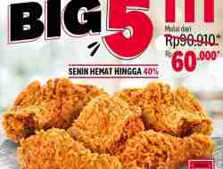 Promo KFC Big 5 Harga Spesial Mulai 60Ribuan