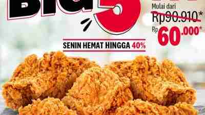 Promo KFC Big 5 Harga Spesial Mulai 60Ribuan