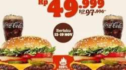 Promo Burger King Beli 1 Gratis 1 Cheese Whopper Jr + Coke