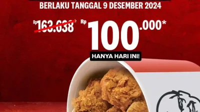 Promo KFC Bucket Day 9Pcs Ayam hanya 100Ribu