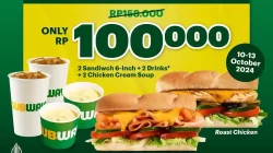 Promo Subway Double Date 10.10 Paket 2 Sandwich 100Ribu