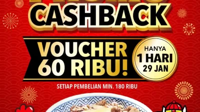 Promo Yoshinoya Spesial Imlek Cashback Voucher 60 Ribu