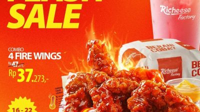 Promo Richeese Factory Flash Sale Combo 1 Fire Chicken 37ribu Shopeefood