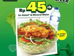 Promo Subway Healthy Week Salad & Mineral Water 45Ribu