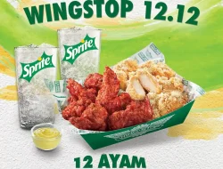 Promo Wingstop 12.12 Beli 12 Ayam + 2 Sprite 68Ribu