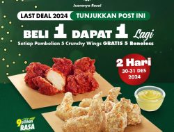 Promo Wingstop Last Day Deal 2024 Beli 5 wings GRATIS 5 Boneless