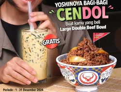 Promo Yoshinoya Beli Large Double Beef Bowl Gratis Cendol