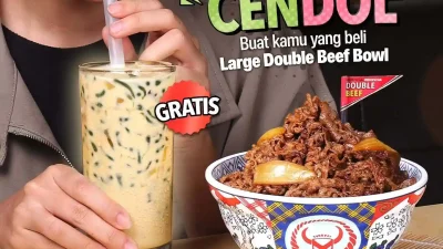 Promo Yoshinoya Beli Large Double Beef Bowl Gratis Cendol