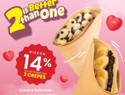 Promo Dcrepes Spesial Diskon 14% Tiap Beli 2 Sweet Crepes