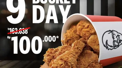 Promo KFC Bucket Day 9Pcs Ayam hanya 100Ribu