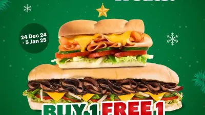 Promo Subway Holiday Treats Beli 1 Gratis 1 Hingga 5 Januari 2025