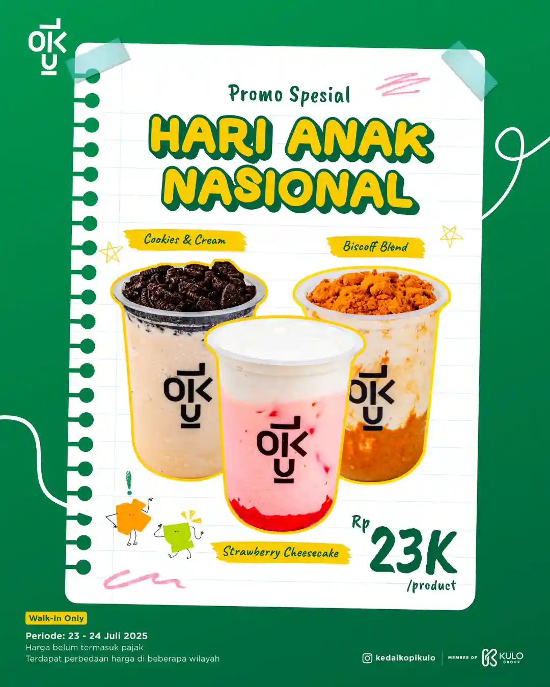 Promo Kedai Kopi Kulo Hari Anak Nasional Harga Spesial 23 Ribu