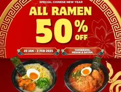 Promo Sushi Mentai Spesial Imlek Diskon 50% Semua Ramen