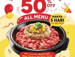 Promo Pepper Lunch Anniversary Ke 19 Diskon 50% All Menu