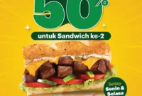 Promo Subway Diskon Hingga 50% Untuk Sandwich Ke 2