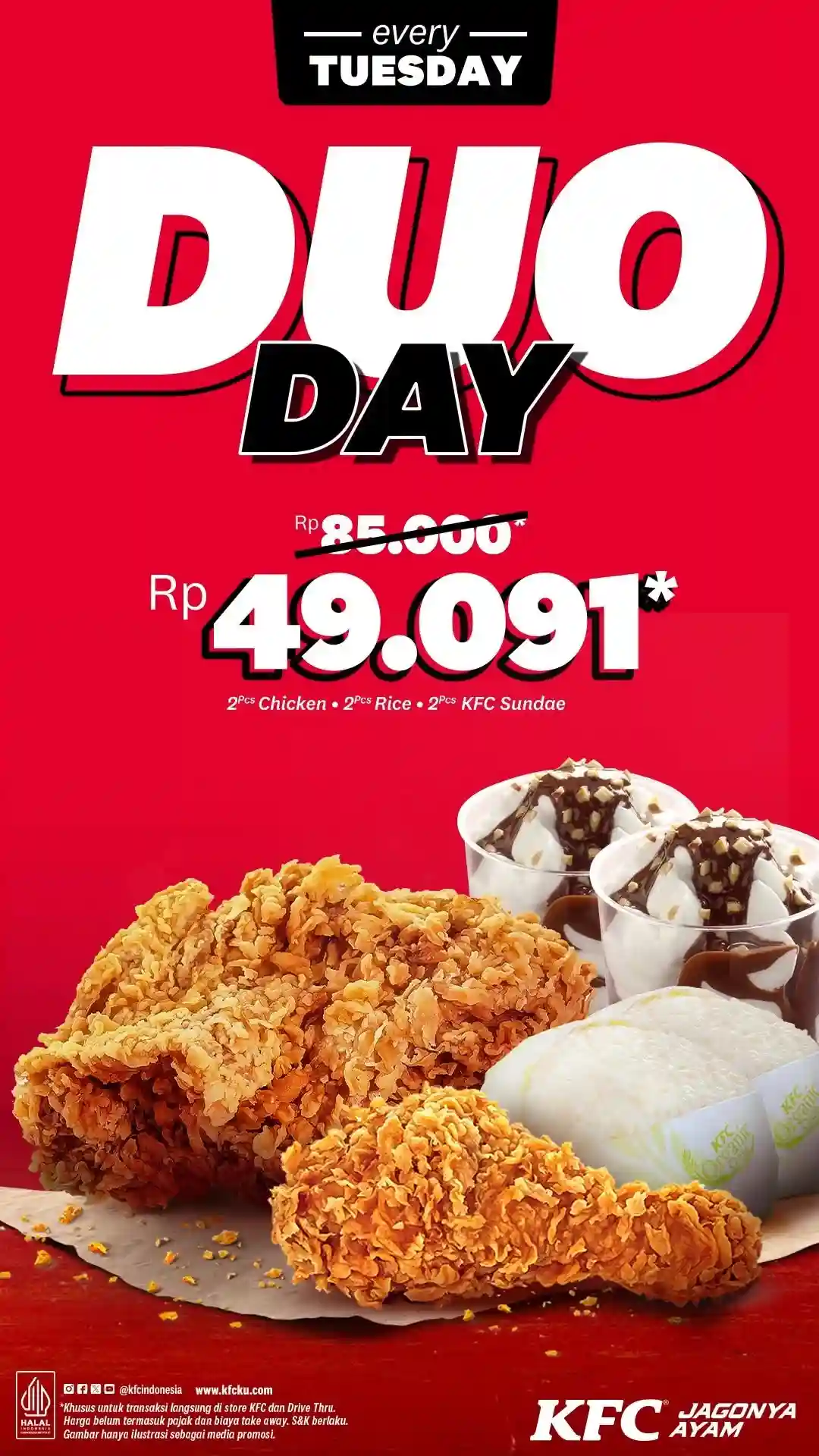 Promo KFC Duo Day Paket Makan Berdua Hanya 49 Ribu