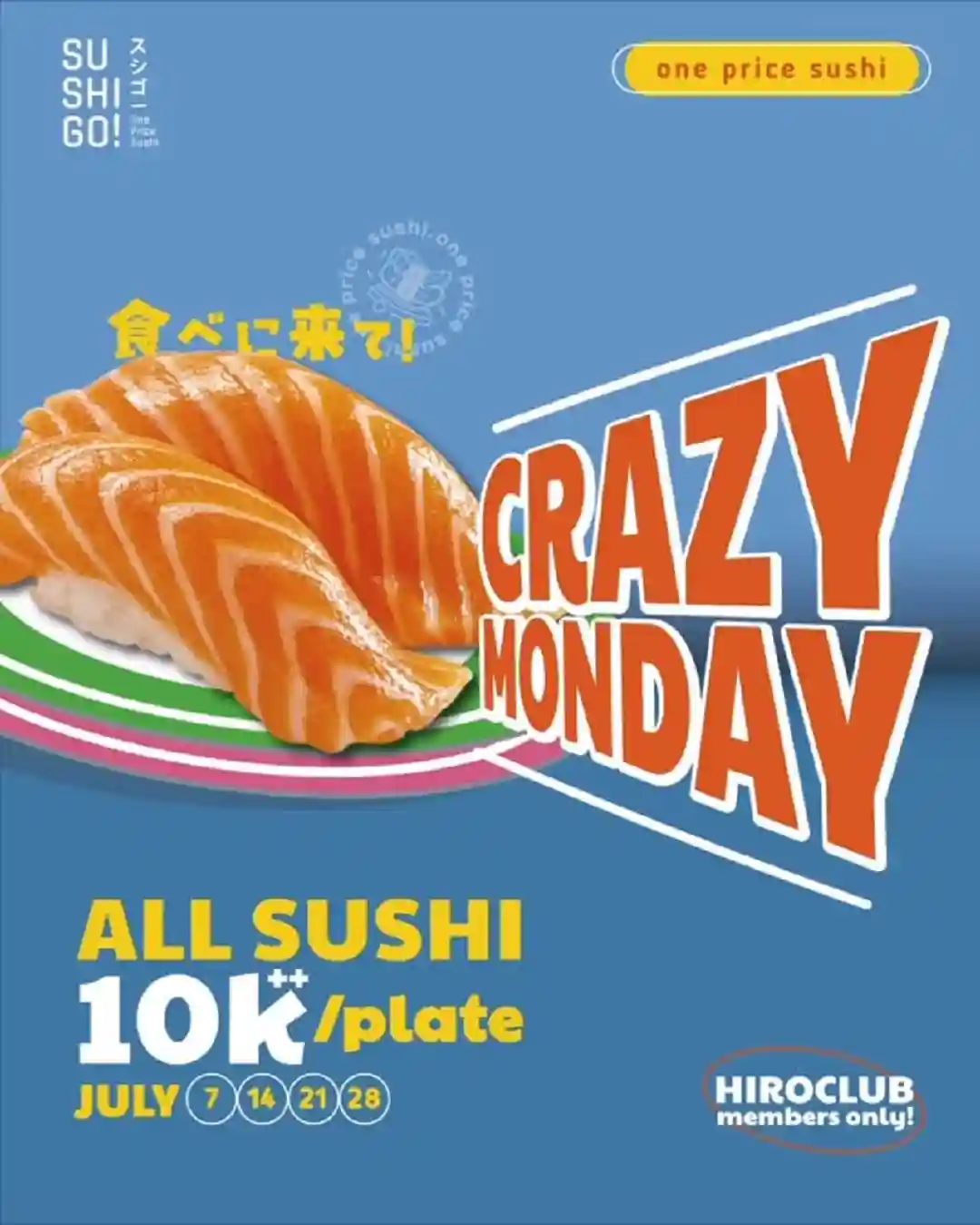 Promo Sushi Go Crazy Monday Semua Sushi Hanya 10 Ribuan