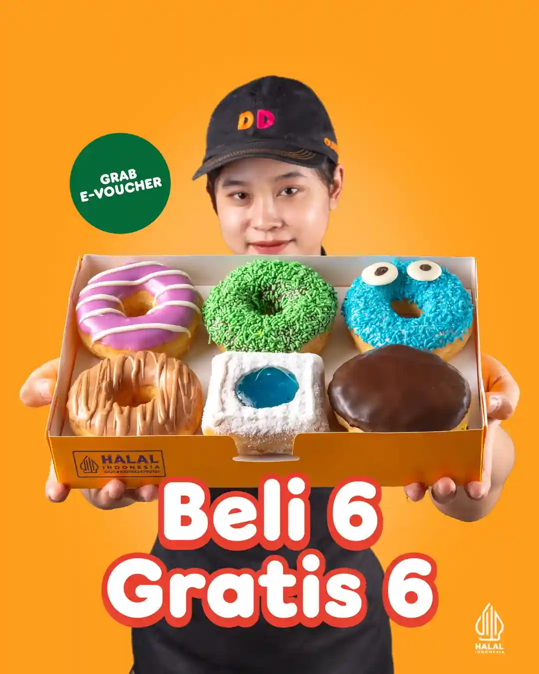 Promo Dunkin Donuts Beli 6 Gratis 6 Pakai Grab E-voucher