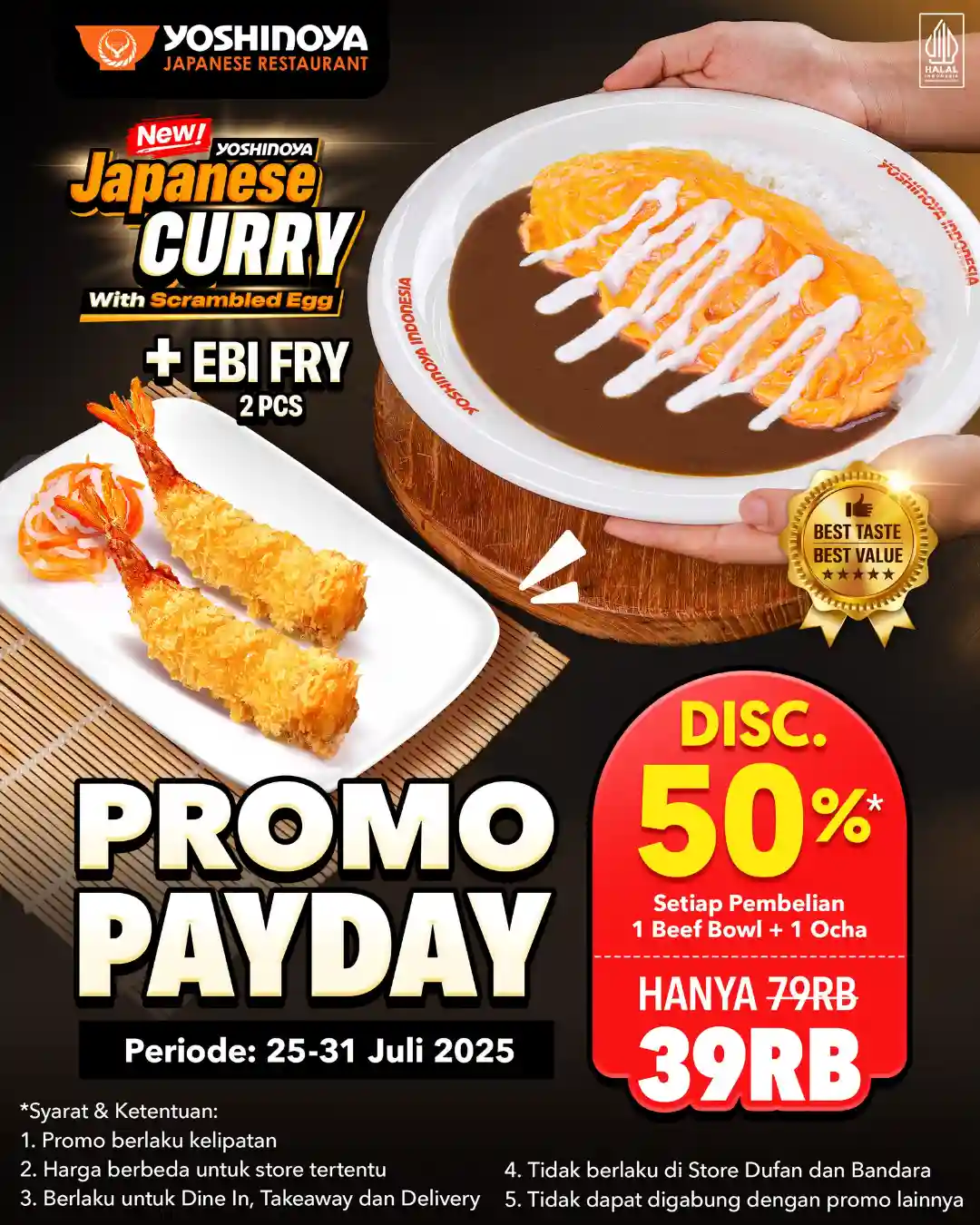 Promo Yoshinoya Payday Diskon 50% Japanese Curry