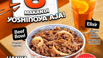 Promo Yoshinoya Spesial 6.6 Beef Bowl + Elixir Hanya 66 Ribu