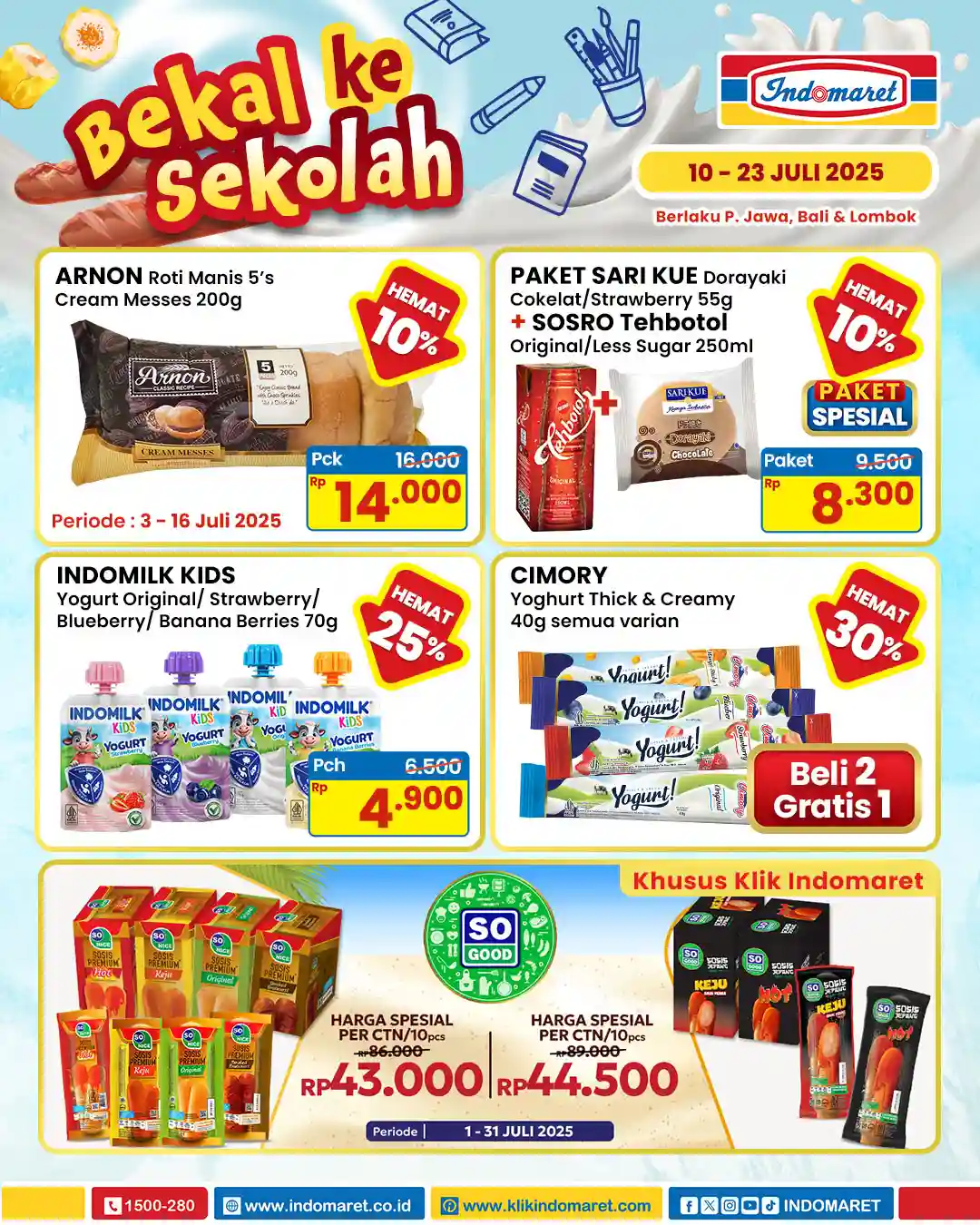 Promo Indomaret Spesial Bekal Ke Sekolah 10 - 23 Juli 2025