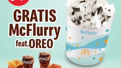 Promo McDonalds Upsize Paket Menu Gratis McFlurry feat. OREO