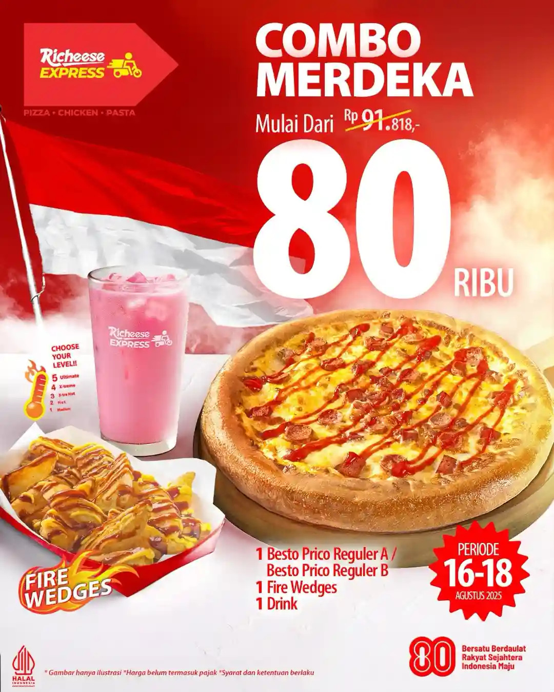 Promo Richeese Factory Combo Merdeka Paket Menu Cuma 80 Ribu
