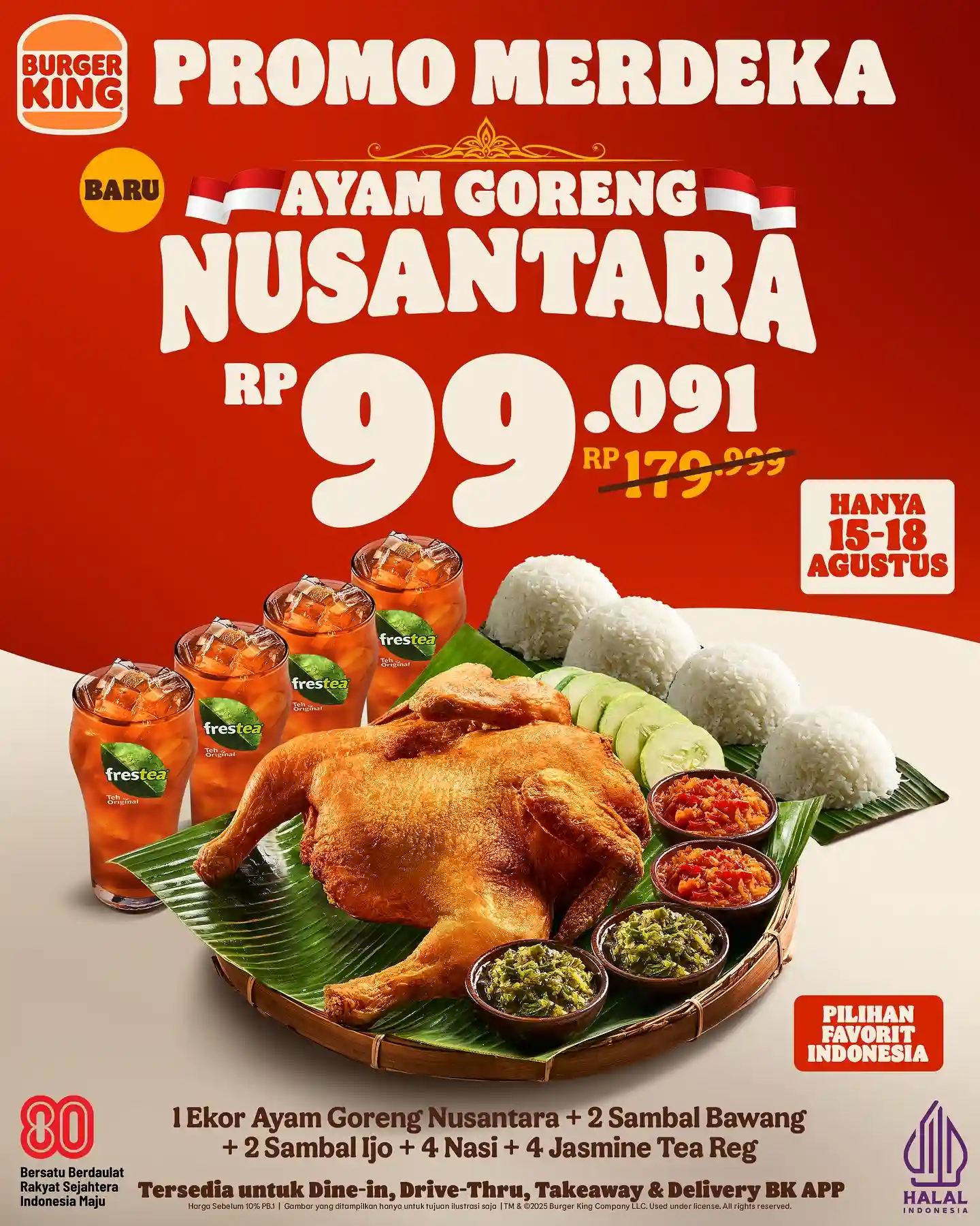 Promo Burger King Merdeka Paket Ayam Goreng Nusantara 99Ribu
