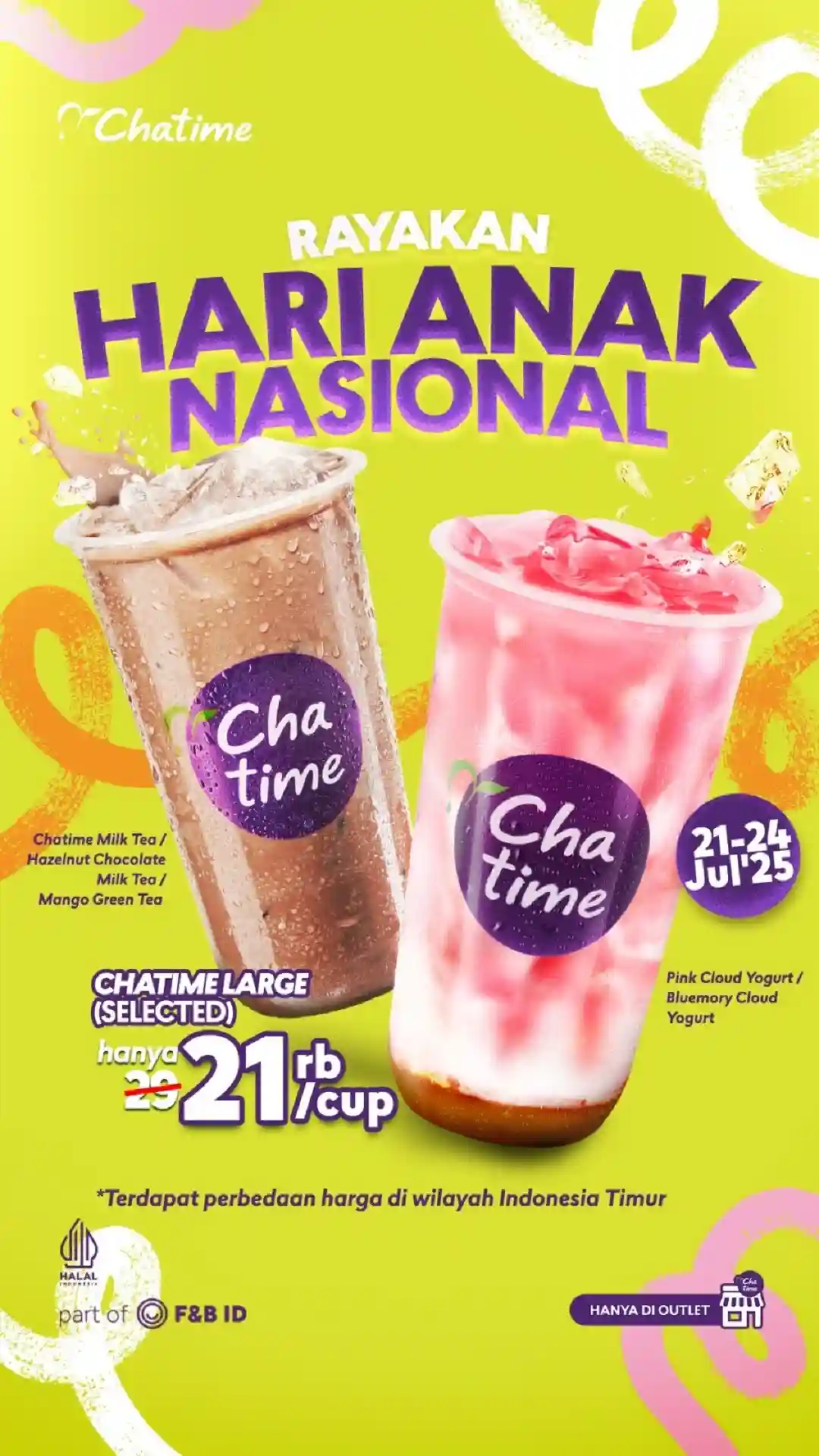 Promo Chatime Spesial Hari Anak Nasional Large Cup 21 Ribu