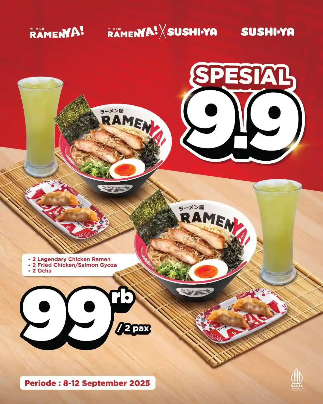 Promo RamenYa Spesial 9.9 Paket Makan Berdua Hanya 99 Ribu