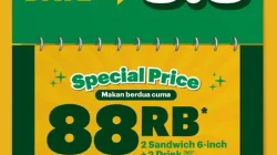 Promo Subway Double Date 8.8 Makan Berdua Cuma 88 Ribu