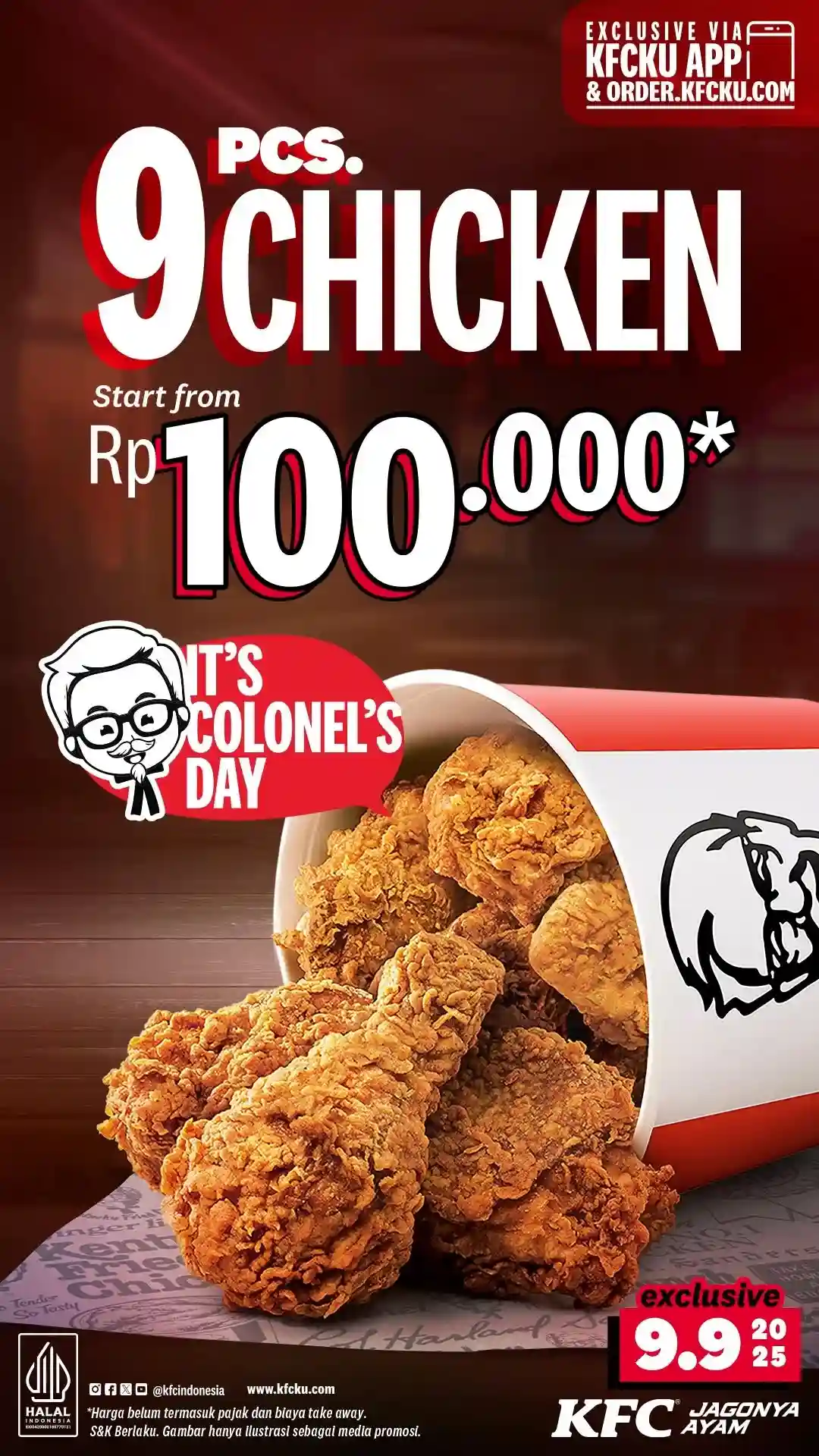 Promo KFC 9.9 Beli 9 Ptg Ayam Hanya 100 Ribu
