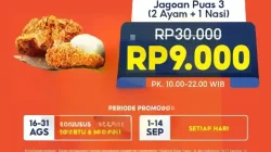 Promo KFC Spesial 9.9 Paket Jagoan Puas 3 Hanya 9 Ribu