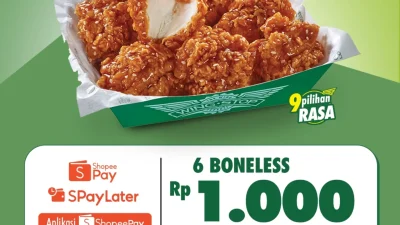 Promo Wingstop Beli 6 Boneless Hanya Rp1.000 Pakai ShopeePay