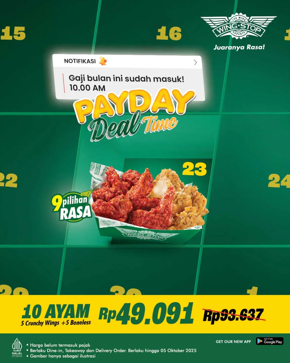 Promo Wingstop Payday Deal 10 Ayam Harga Hanya 49 Ribu