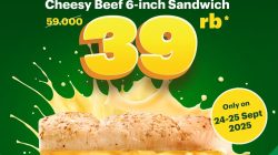 Promo Subway Cheesy Beef 6-inch Sandwich Hanya 39 Ribu