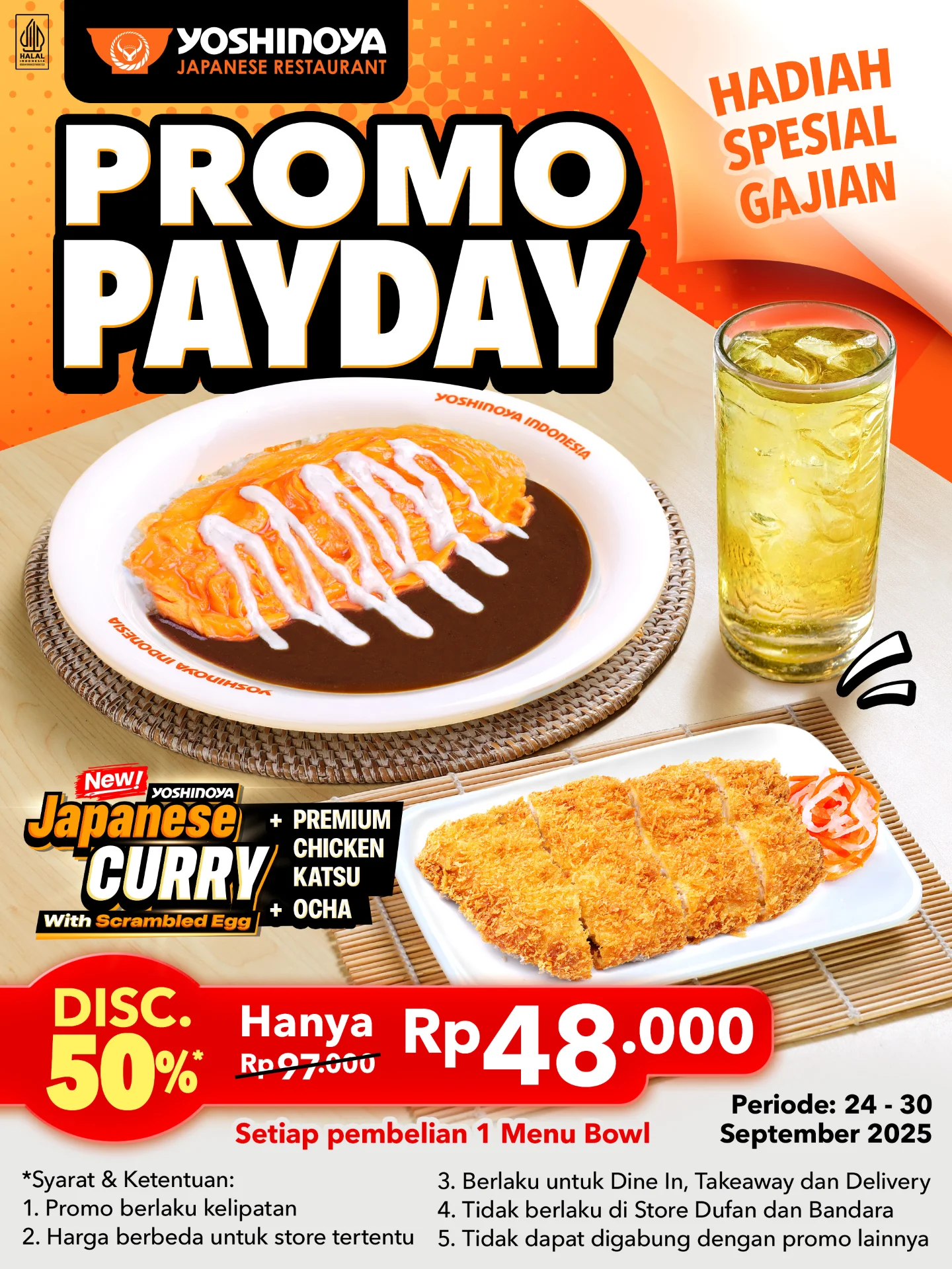 Promo Yoshinoya Payday Diskon 50% Japanese Curry 48 Ribu