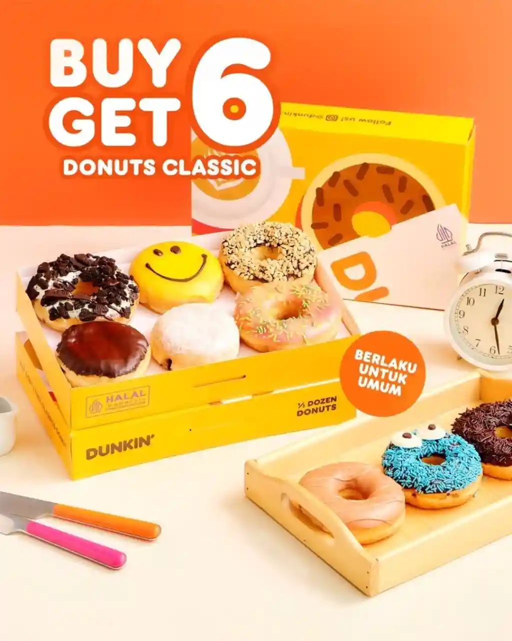 Promo Dunkin Payday Akhir Bulan Beli 6 Gratis 6 Donuts 1 Promo Dunkin Payday Beli 6 Gratis 6 Donuts periode 26–28 Januari 2026