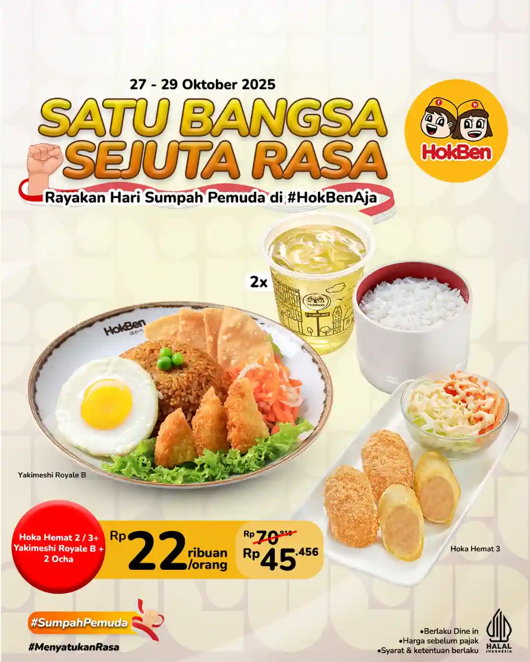 Promo Hokben Spesial Sumpah Pemuda Paket Hemat 22 Ribu