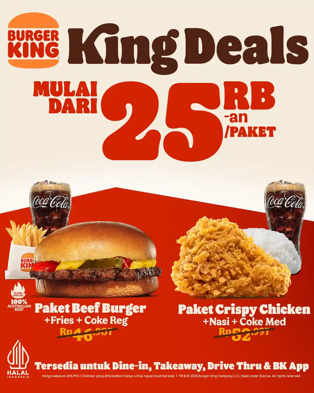 Promo Burger King King Deals: Menu Favorit Mulai Rp25.000 di Seluruh Outlet 1 Promo Burger King King Deals Menu Favorit Mulai Rp25.000 di Seluruh Outlet